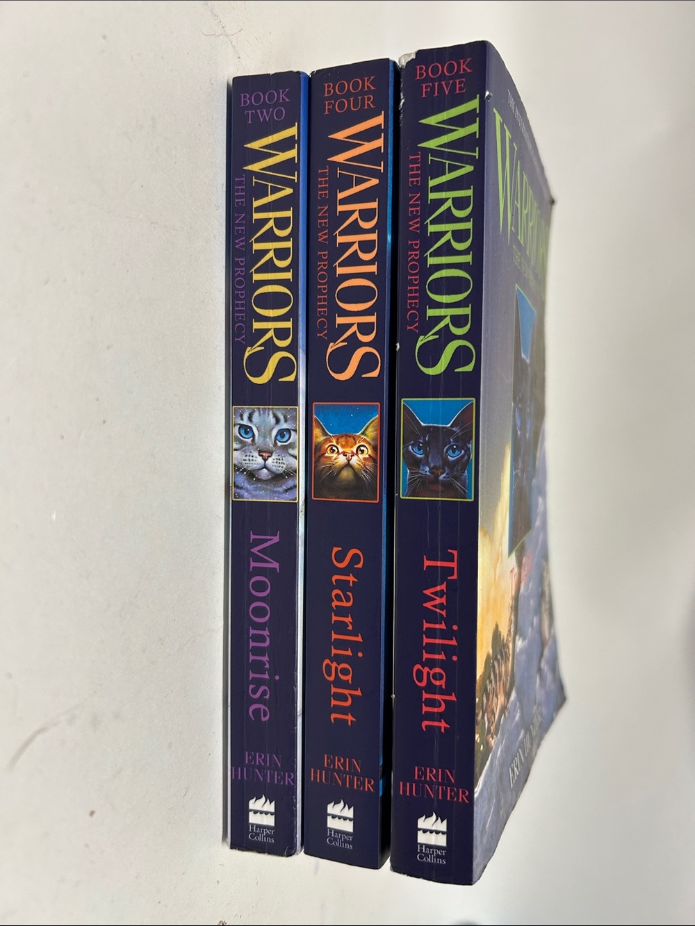 Hunter Warriors Set - Blue, Purple, Orange Spines books 2, four, five books